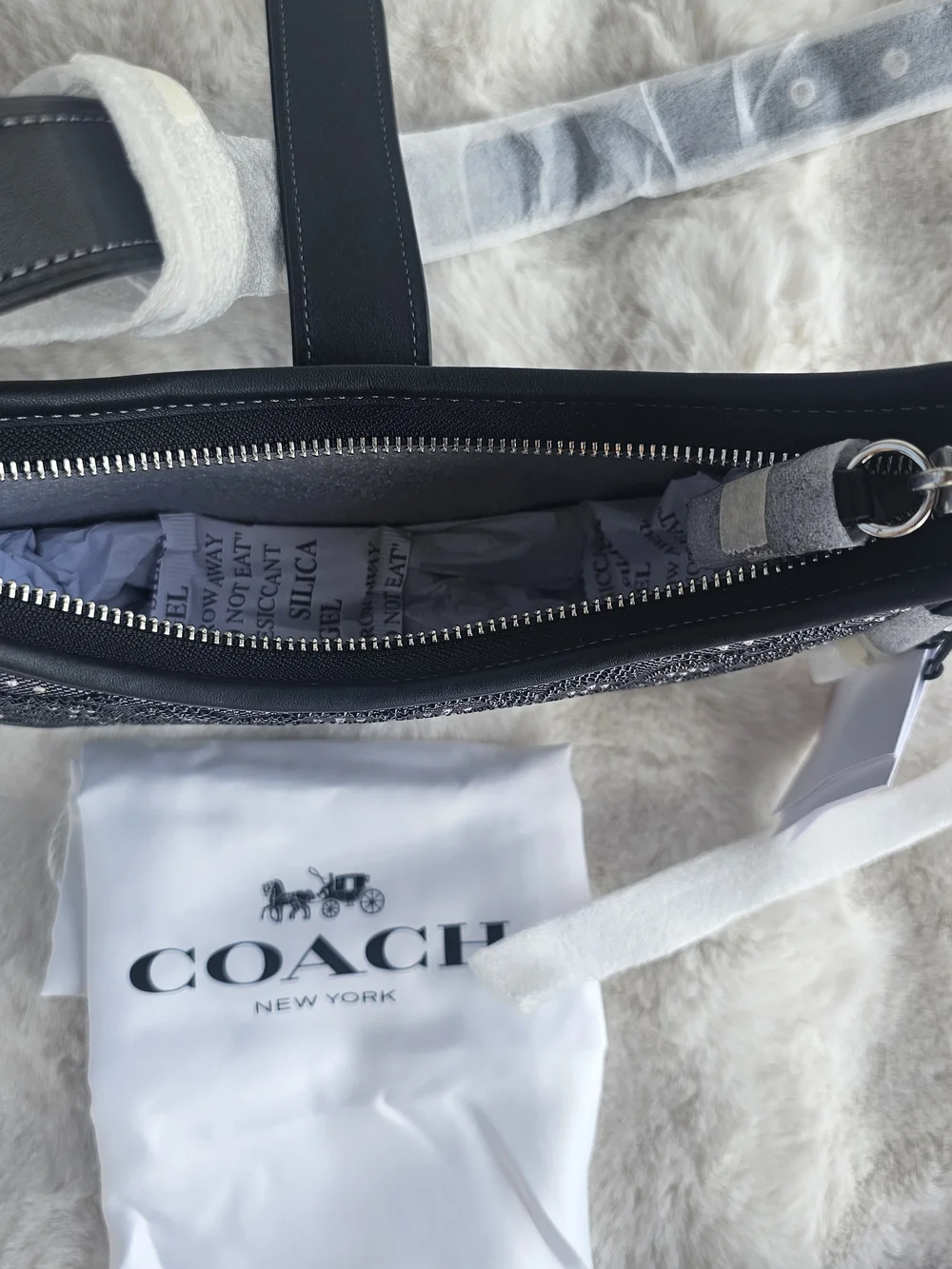 Coach Black Crystal Signature Jacquard Shoulder Bag Brand NWT